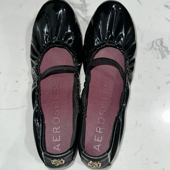Aerosoles Women's Black Patent Leather Penelope Casual Ballet Flat, Size 7, EUC - Picture 4 of 6